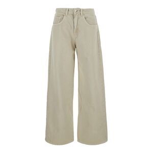 Icon Denim Women Poppy Jeans With Wide Leg Beige Woman